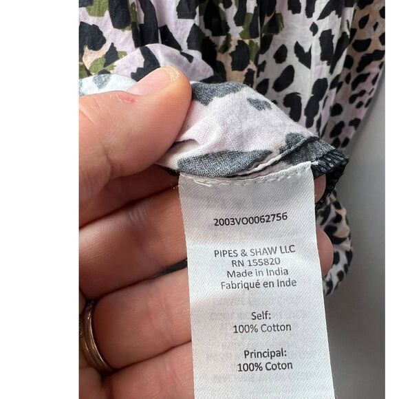 Veronica Beard Marieta Leopard Swim Cover-Up Mini Dress Printed Pintuck Sz. S - Picture 7 of 8